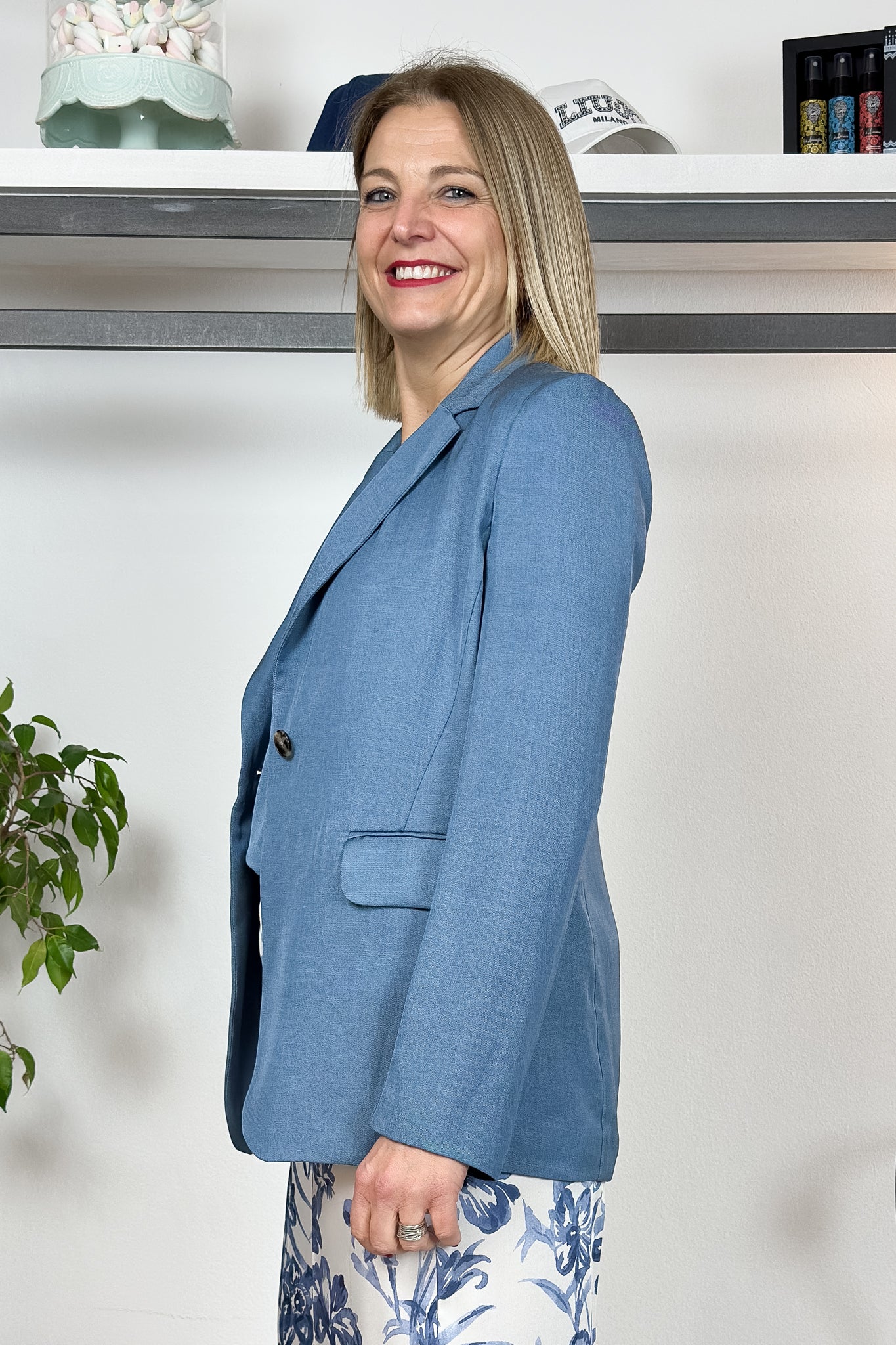 Blazer in twill di viscosa e lino EMME