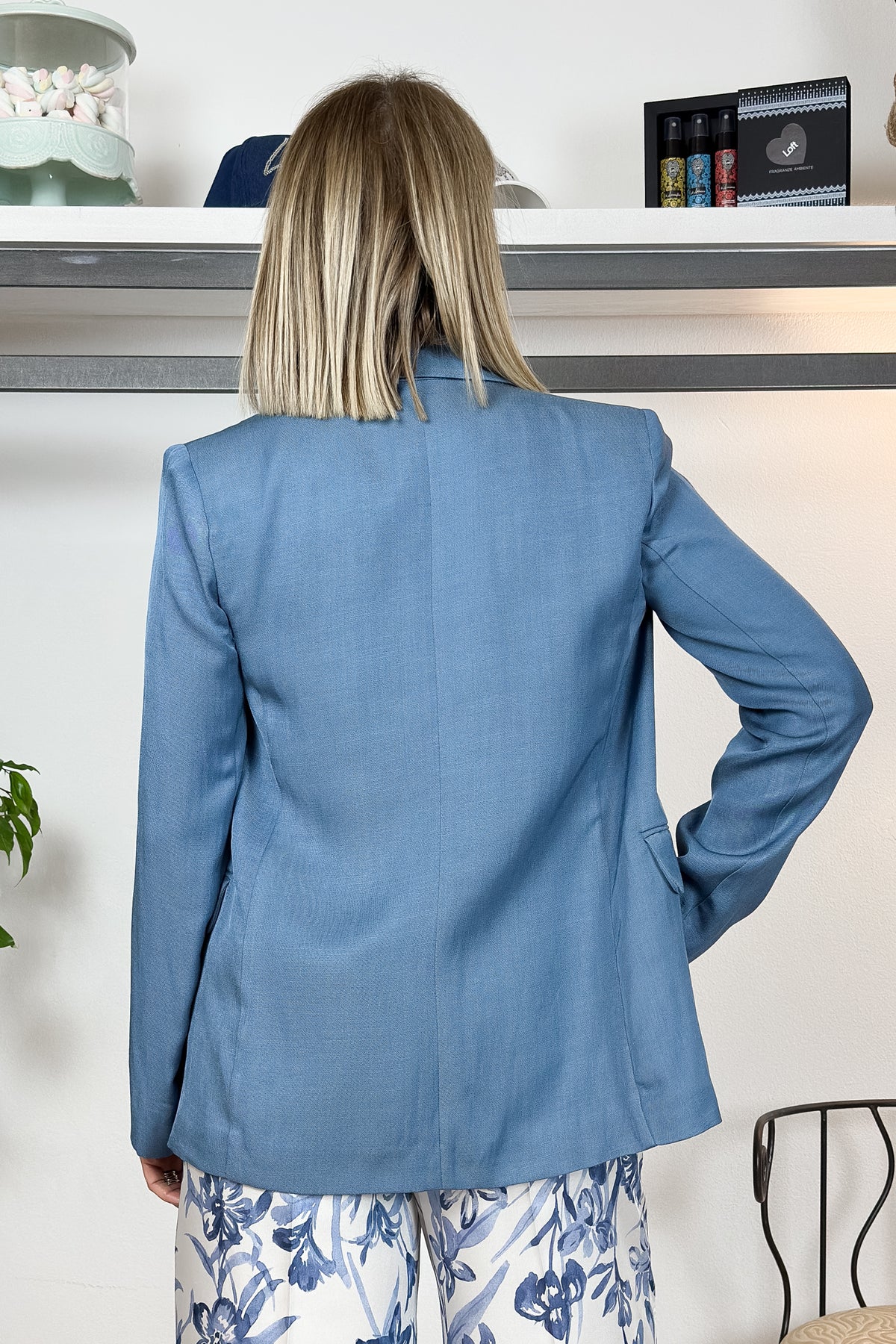 Blazer in twill di viscosa e lino EMME