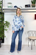 Camicia stampa azzurra twill EMME