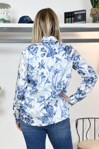 Camicia stampa azzurra twill EMME