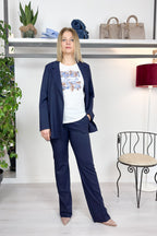 Pantalone fluido con lamé EMME