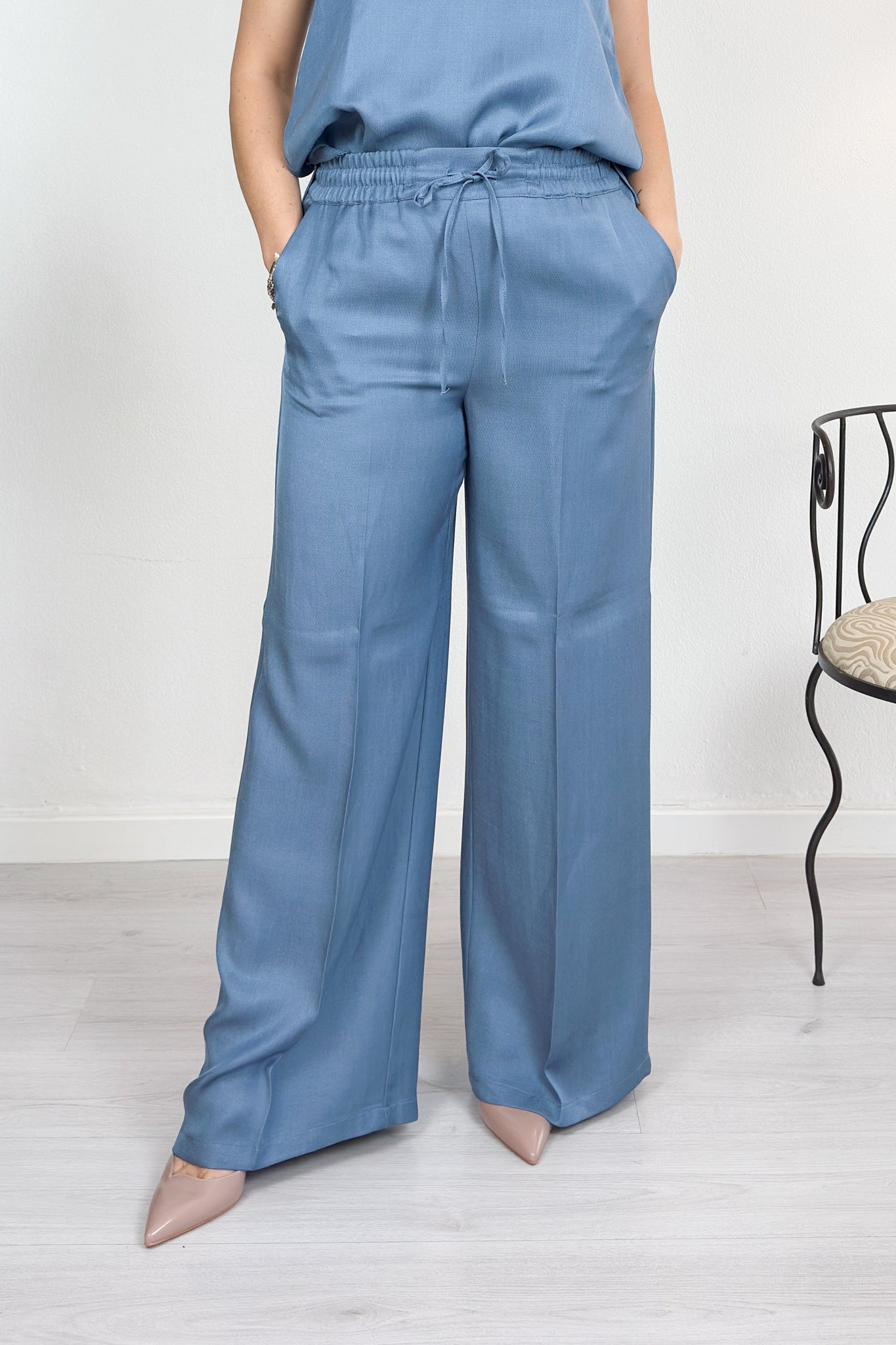 Pantalone in twill misto lino EMME