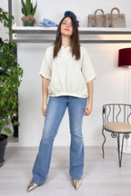 Blusa girocollo in lino KAOS
