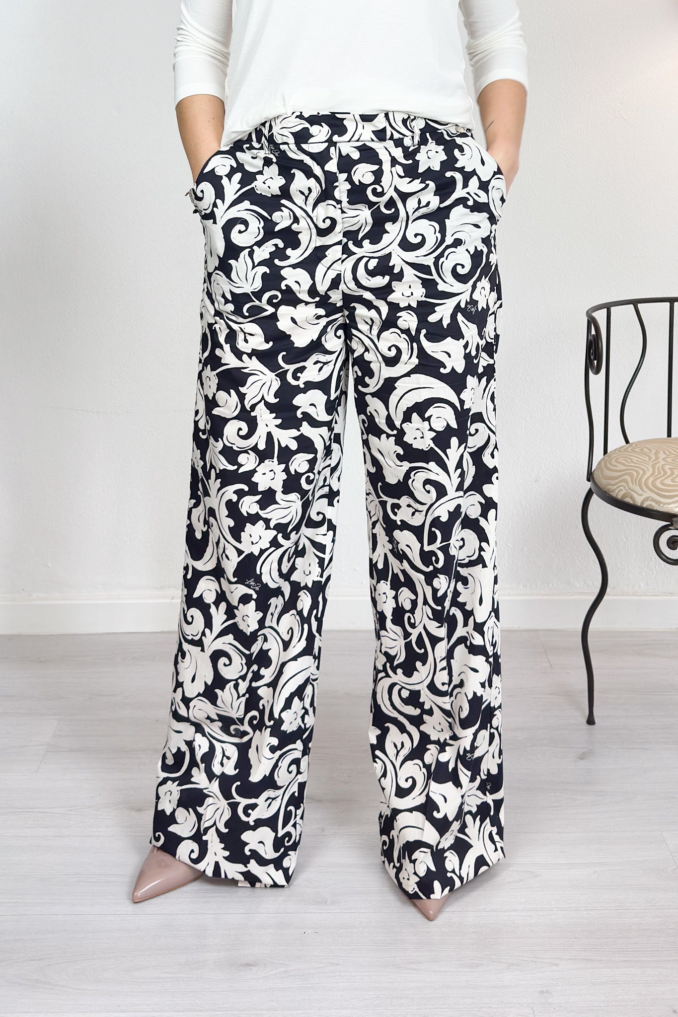 Pantaloni a palazzo in popeline LIU JO