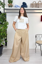 Pantalone a palazzo in popeline MANILA GRACE