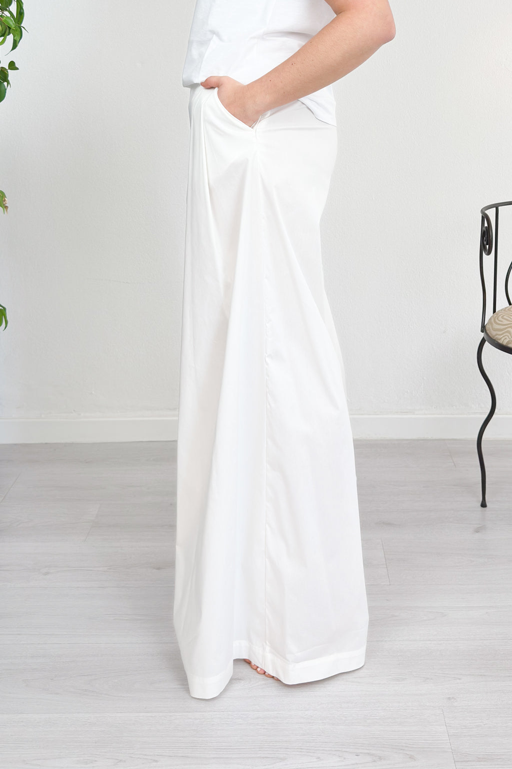 Pantalone a palazzo in popeline MANILA GRACE