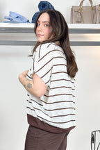 Maglia a righe scollo a V KAOS