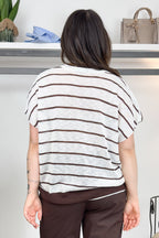 Maglia a righe scollo a V KAOS