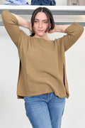 Maglia con spacchi e micropaillettes EMME