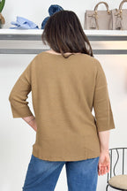 Maglia con spacchi e micropaillettes EMME