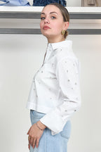Camicia boxy con ricami gioiello LIU JO