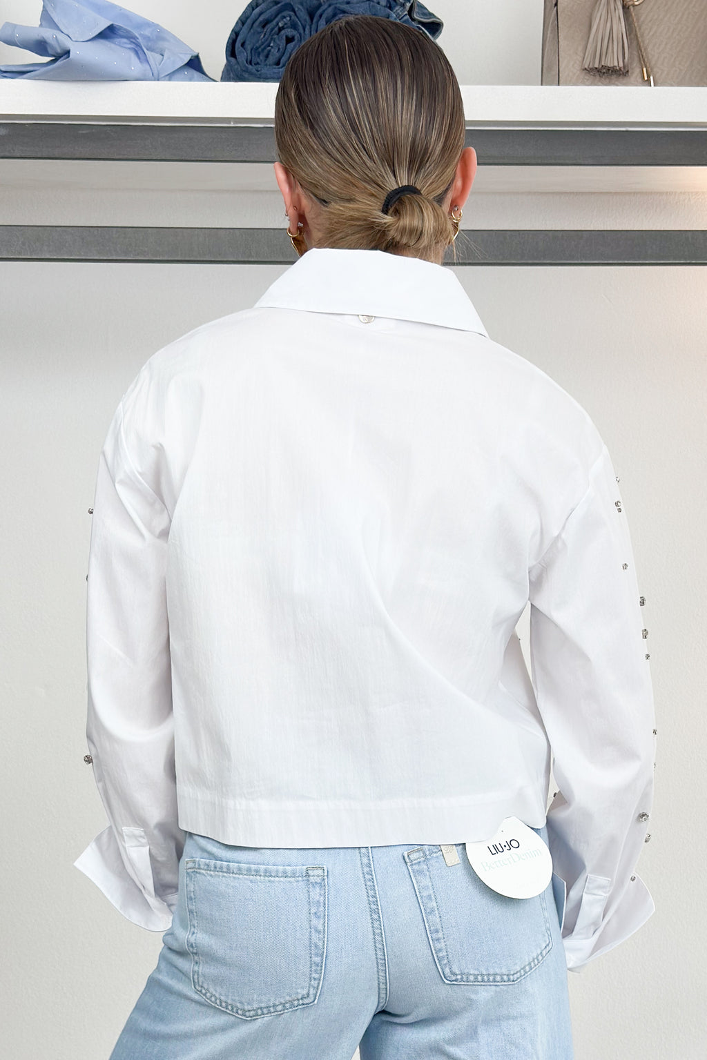Camicia boxy con ricami gioiello LIU JO