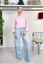 Camicia boxy con ricami gioiello LIU JO
