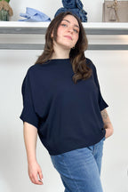 Maglia over in viscosa bianco KAOS