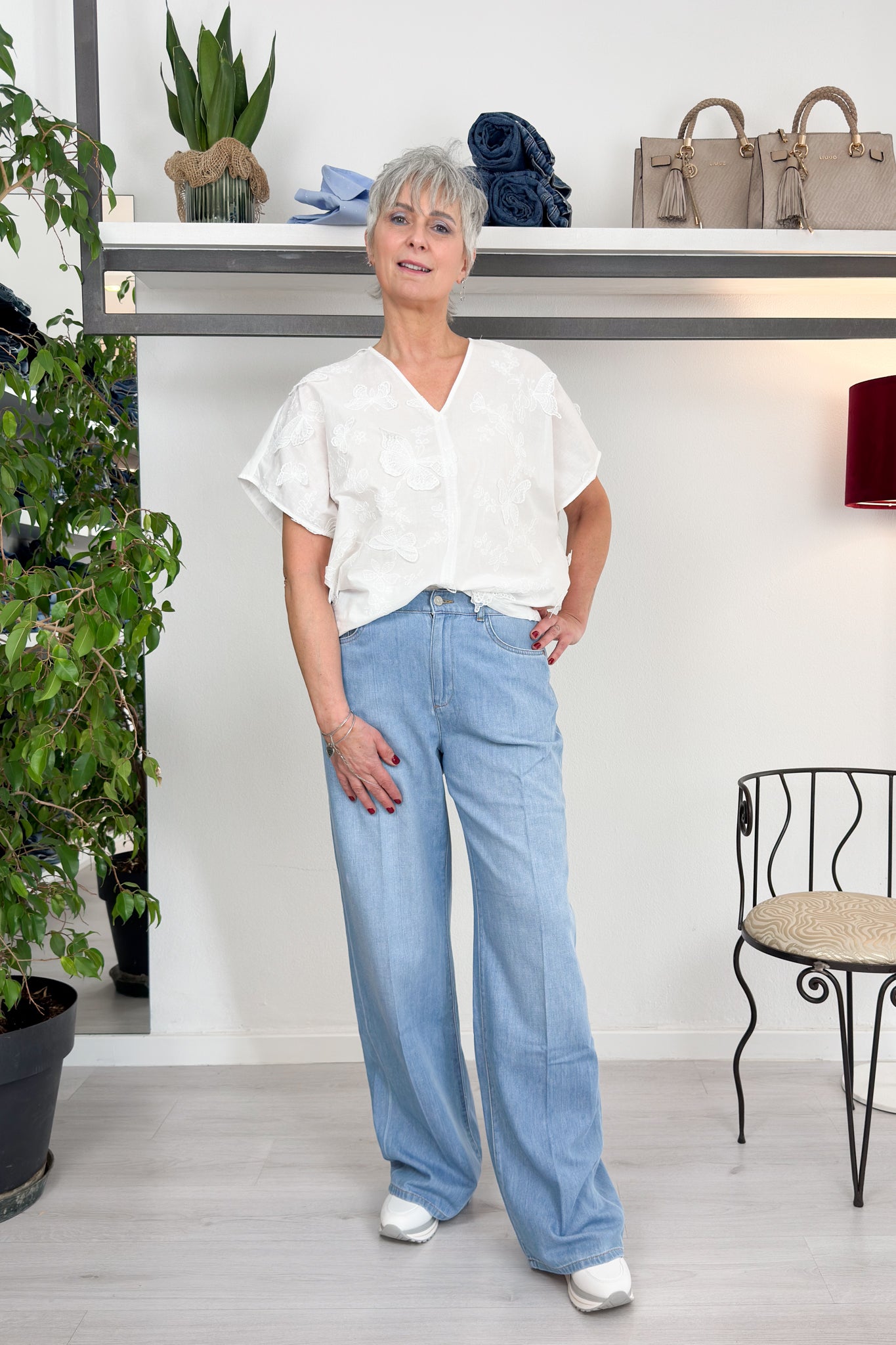 Camicia con applicazioni farfalla KAOS