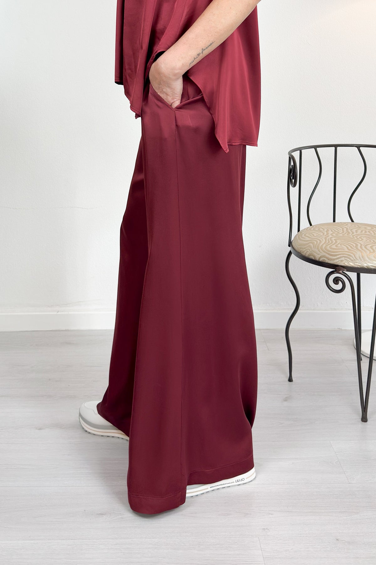 Pantalone a palazzo in raso KAOS