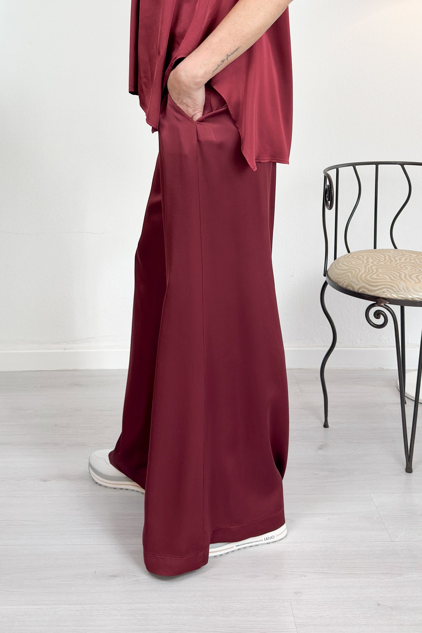 Pantalone a palazzo in raso KAOS