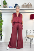 Pantalone a palazzo in raso KAOS