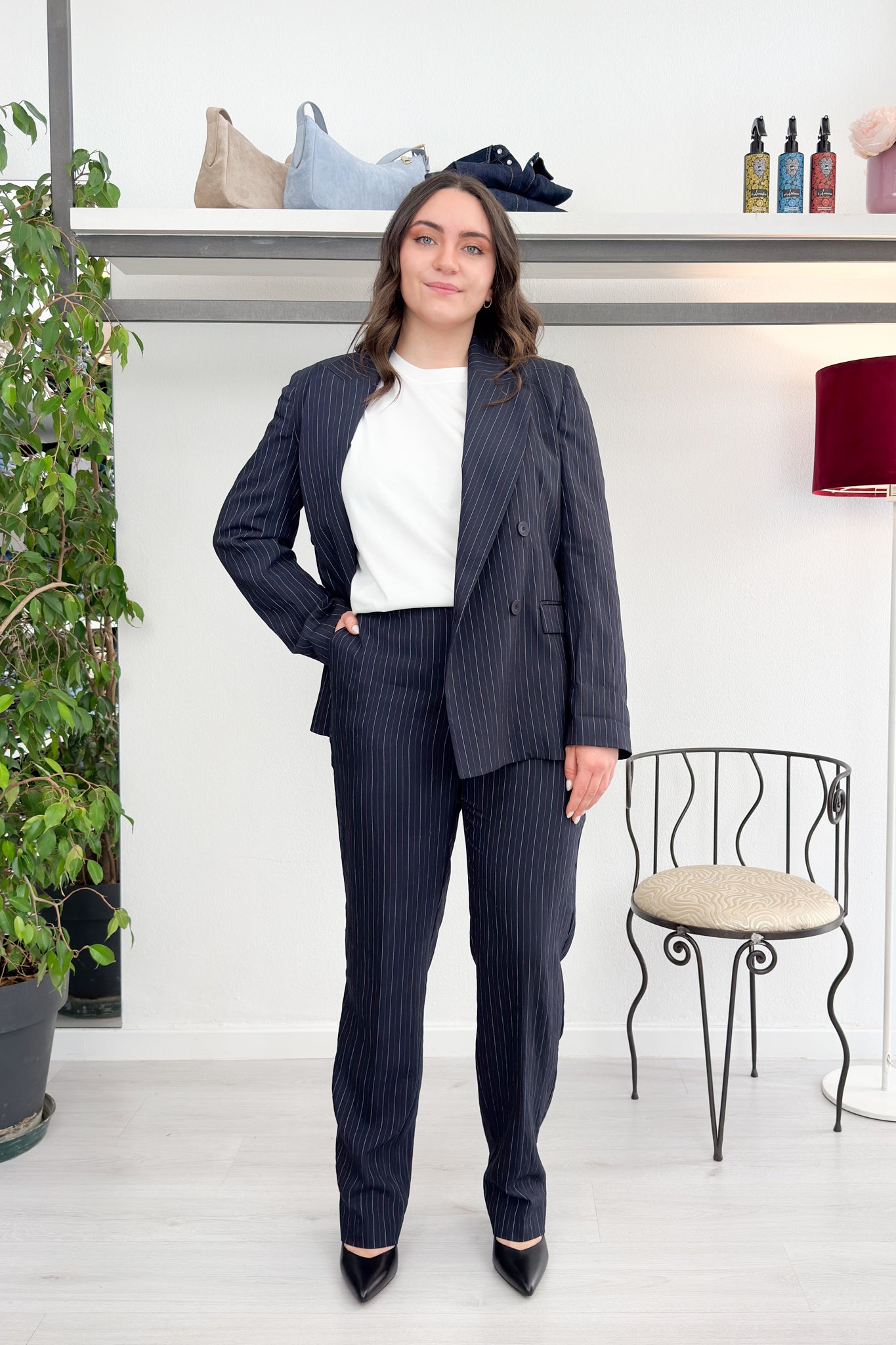 Pantalone gessato seersucher KAOS
