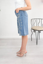 Bermuda in denim con ricamo bandana LIU JO