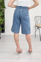 Bermuda in denim con ricamo bandana LIU JO