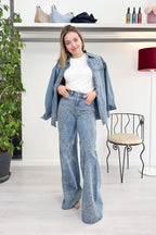 Jeans flare con ricami bandana LIU JO