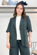 Blazer in tela fluida di lino e viscosa EMME