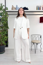 Blazer in tela fluida di lino e viscosa EMME