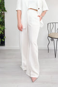 Pantalone flare in viscosa e lino EMME