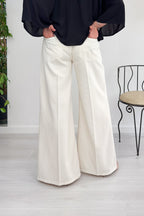 Jeans flare a palazzo in misto lino/cotone KAOS