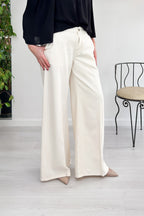 Jeans flare a palazzo in misto lino/cotone KAOS