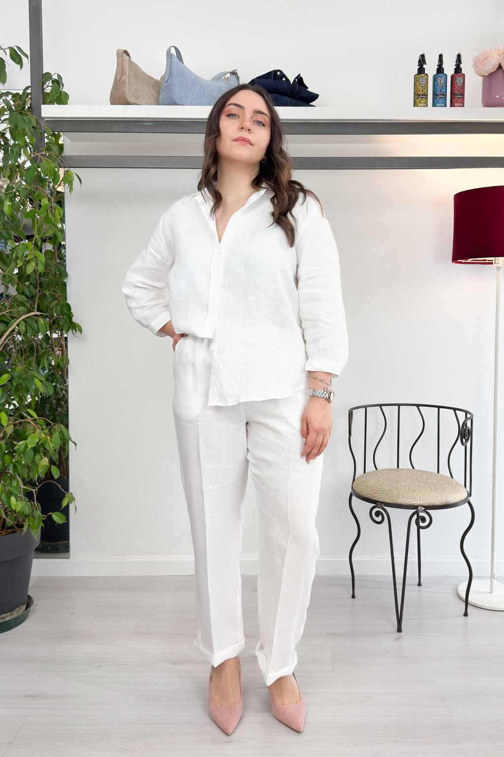 Jogger in tela di lino EMME