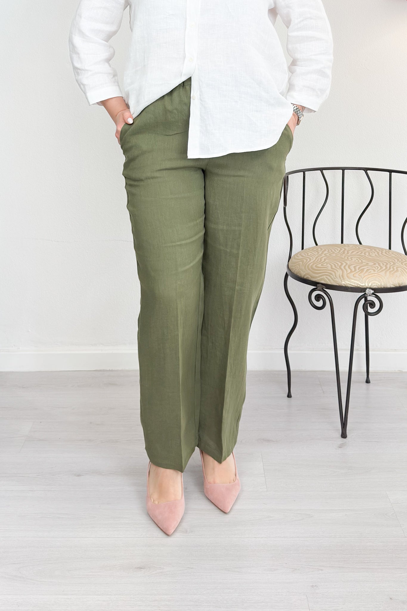 Jogger in tela di lino EMME