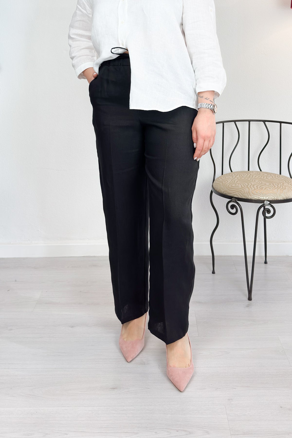 Jogger in tela di lino EMME