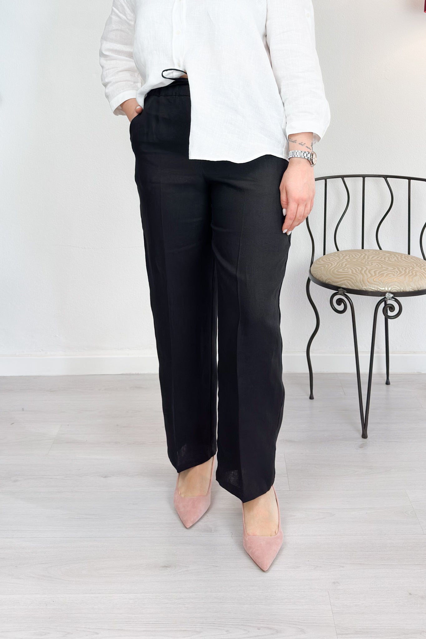 Jogger in tela di lino EMME