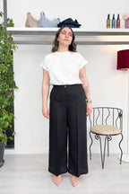 Pantalone straight in lino EMME