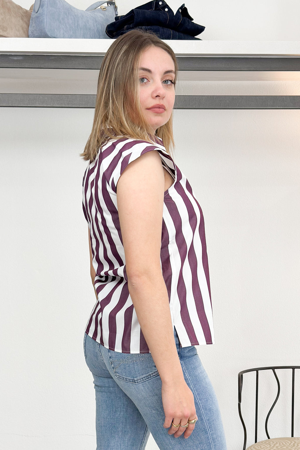 Camicia smanicata in popeline EMME
