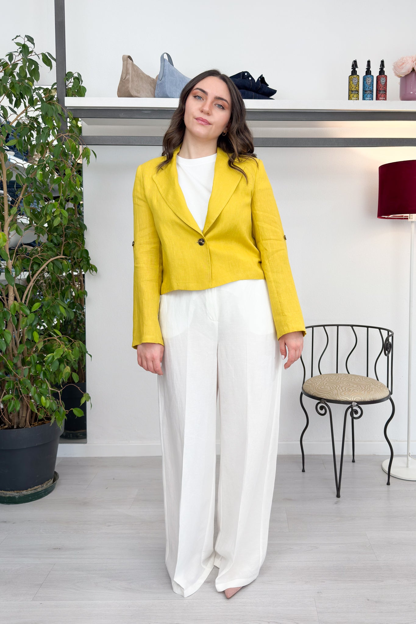 Blazer corto in lino EMME