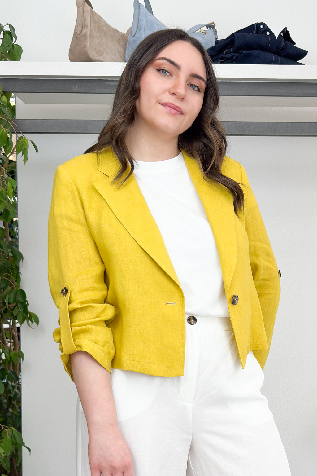 Blazer corto in lino EMME
