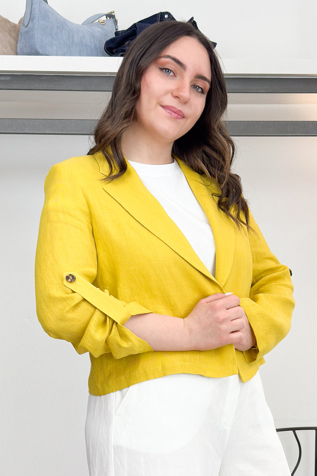 Blazer corto in lino EMME