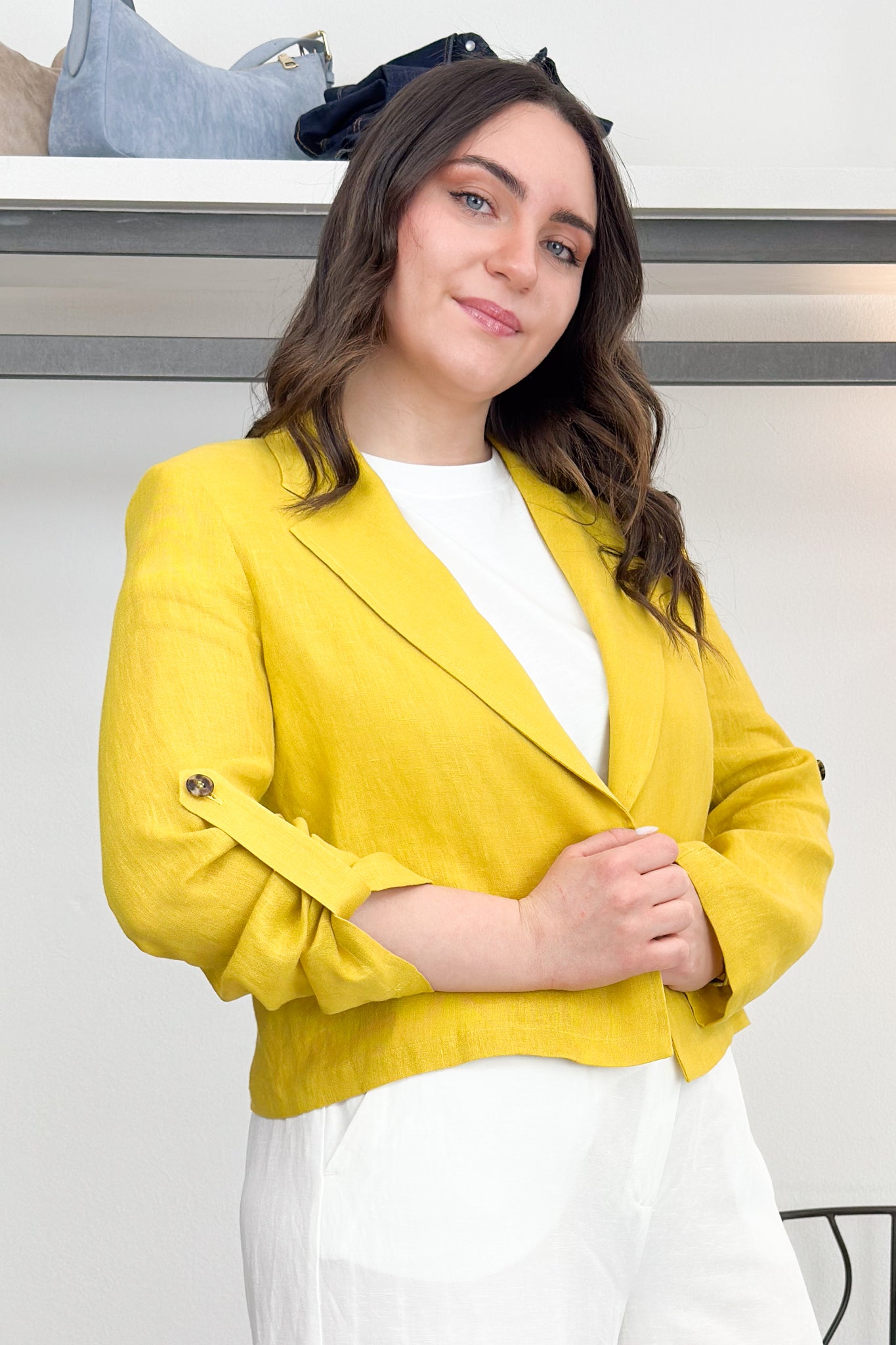 Blazer corto in lino EMME