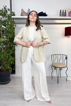 Blazer in tela fluida di lino e viscosa EMME