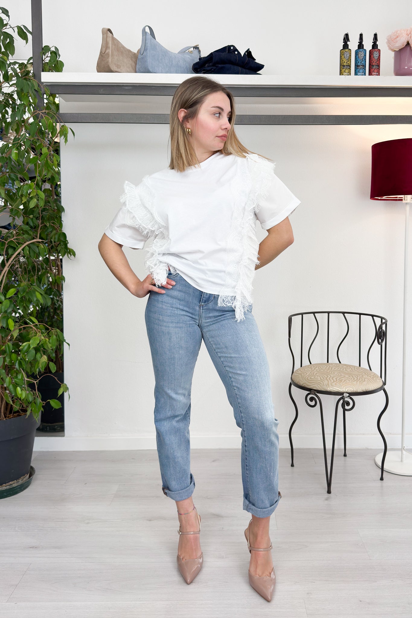 T-shirt con rouches EMME