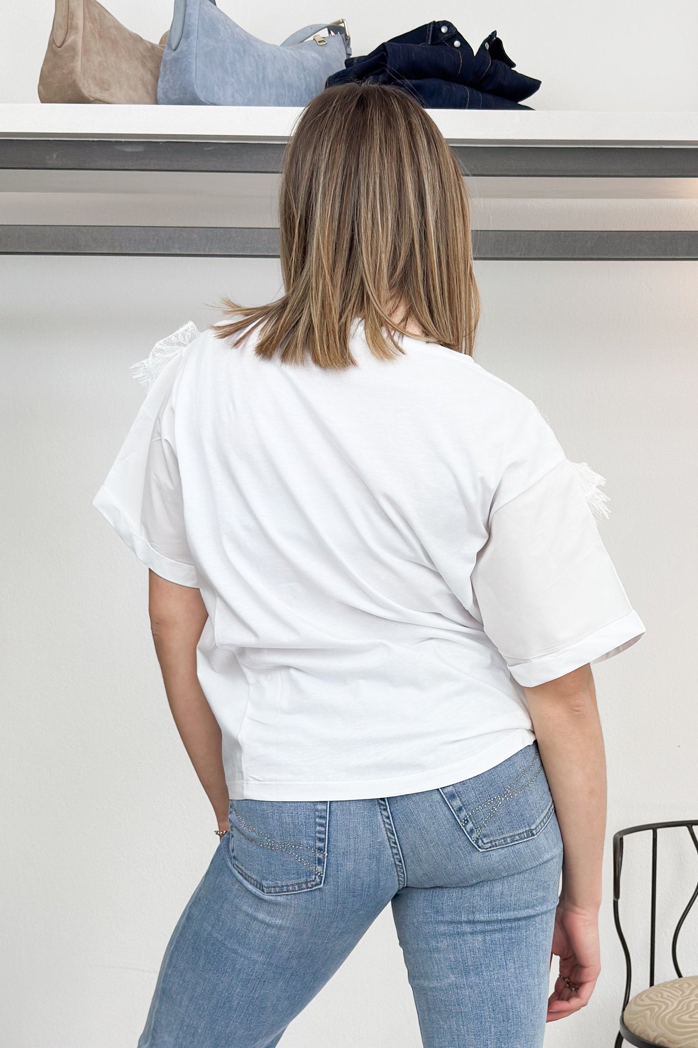 T-shirt con rouches EMME