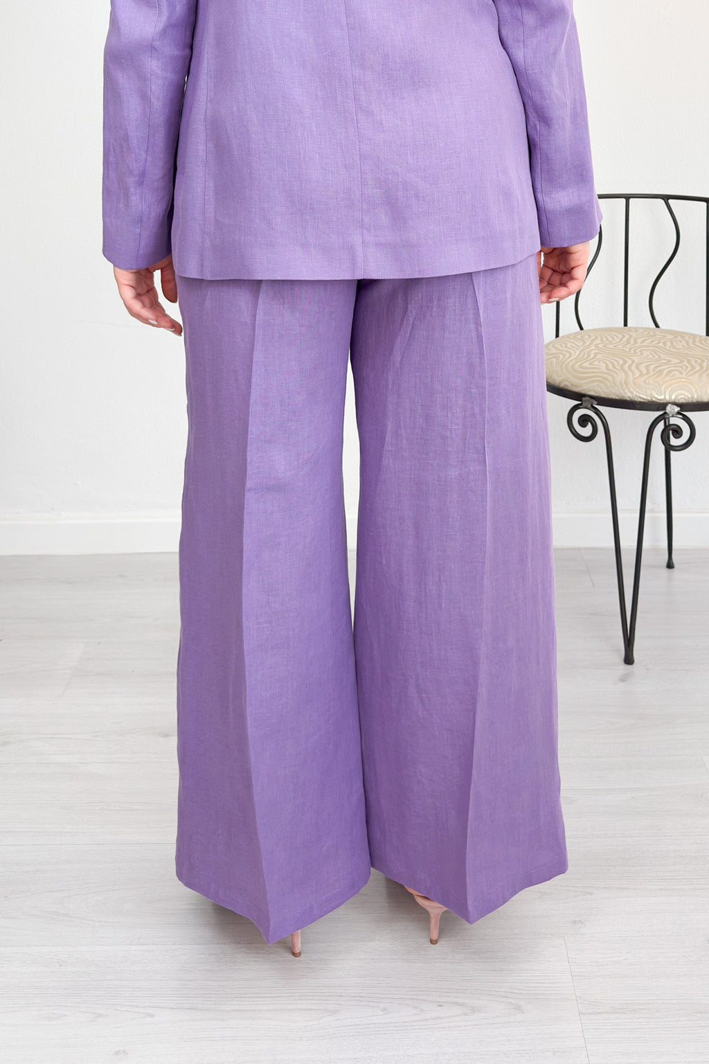 Pantalone straight in lino EMME
