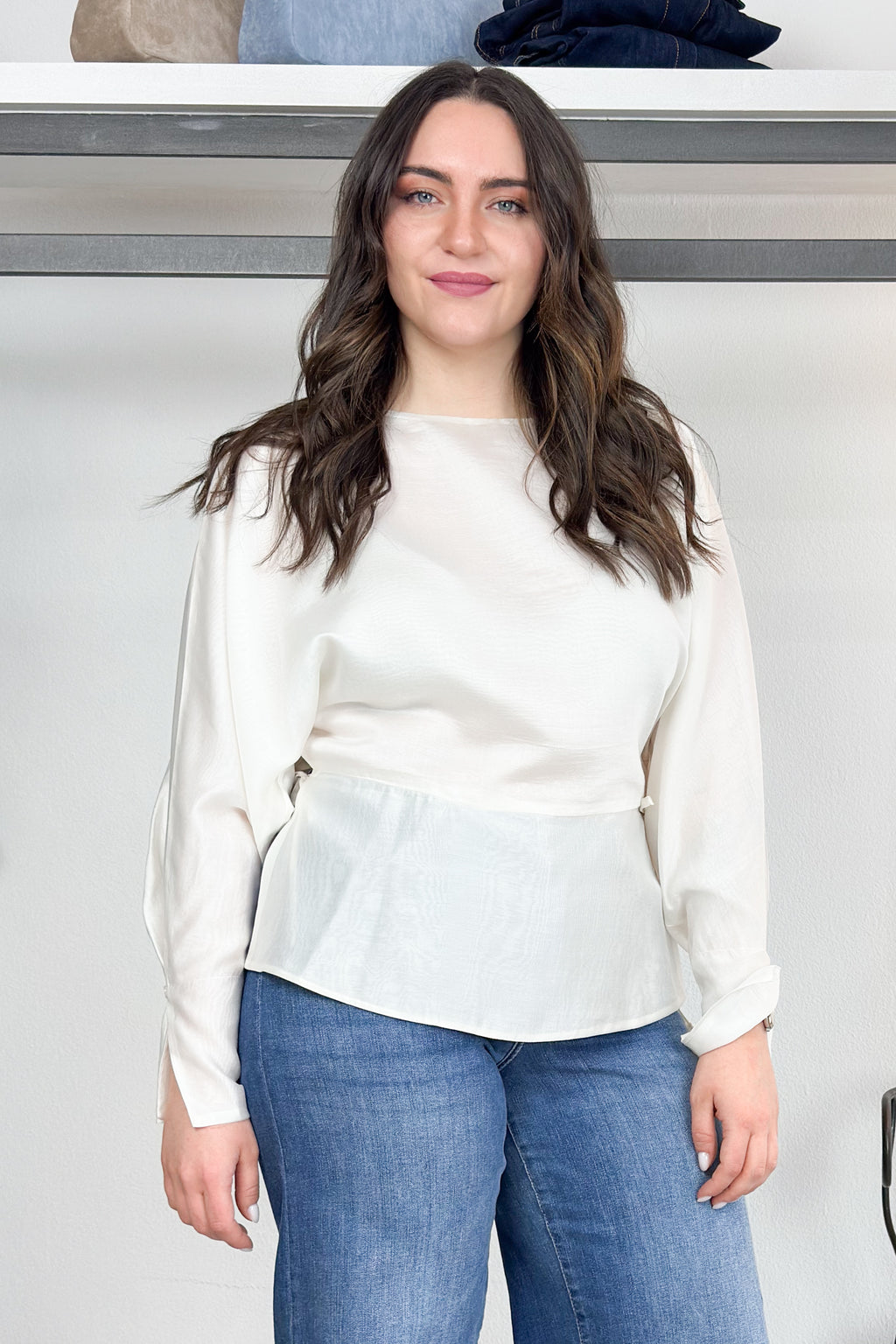 Blusa in mussola con spacco nella manica KAOS