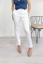 Pantalone chino con spacchetti e gioiello bianco LIU JO