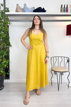 Abito il lino sfiancato giallo EMME