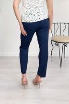 Pantalone fluido in lino blu KAOS
