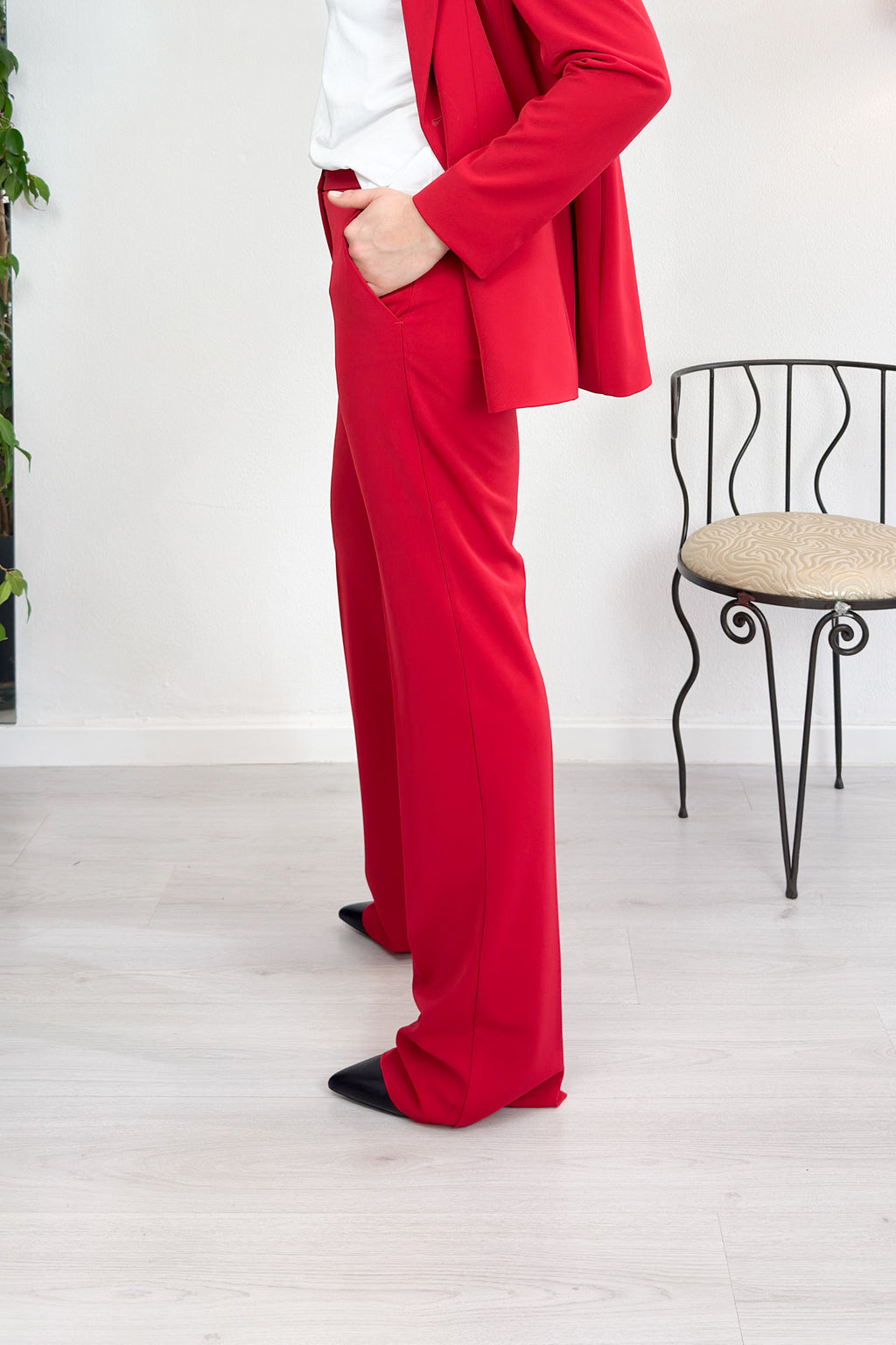 Pantalone flare in twill tecnico EMME